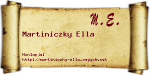Martiniczky Ella névjegykártya